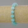 Aquamarine bracelet faceted cube, diameter 9x9 mm ± beads 3 mm ±, length 18 cm ± stretch