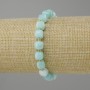 Aquamarine bracelet faceted cube, diameter 7×7mm ± seed beads 3mm ±, length 18cm ± stretch