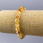 Citrine bracelet natural stone smooth bead, diameter 8.5 mm ±, length 18 cm (stretch)