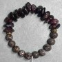 Bracelet Coffee Jasper Faceted Bead, Diameter 8.5 mm± Pomegranate Shard 12×6 mm±, Length 18 cm (stretch)