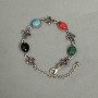 Metal bracelet with colored cabochons 14mm+- cross 14x11mm+-, length 19-25cm