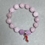 Bracelet Pink Quartz round bead 10mm+- Hematite rondelle 3x2mm+-, length 18cm +- stretch