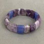 Aquamarine Amethyst Chain Bracelet, diameter 15x10 mm ±, length 18 cm ± stretch