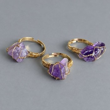 Ring, Amethyst sizes in a wrapped setting 10-16x10-12mm+- (assorted sizes)