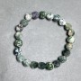 Bracelet Moss Agate faceted 8mm +/-, length 18cm +/- stretch