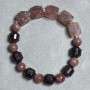 Bracelet Strawberry Quartz multifaceted beads, diameter 12x10mm+- ball 8mm+- Garnet multifaceted 11x10mm+-, length 18cm +- stretch