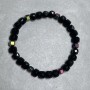 Agate bracelet faceted cube 6mm± Hematite polyhedron 6mm+, length 18cm ± stretch