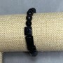 Agate bracelet faceted bead 8mm ± Tourmaline rough cut 11-14x10mm ± length 18cm ± stretch