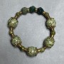 Bracelet Serpentine smooth bead 13mm+- Jasper faceted 10mm+-, length 18cm+- stretch