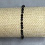 Agate bracelet, faceted round bead, diameter 4mm± Hematite bead 2mm±, length 18cm± stretch