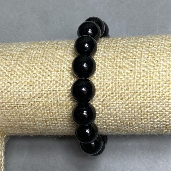 Agate bead bracelet, bead diameter 12 mm +/-, length 18 cm +/- stretch