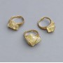 Ring, sizes Citrine natural stone in a woven setting 14-17x9-13mm+- (assorted sizes)