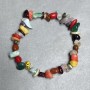 Bracelet Agate Coral Amazonite gemstone chips 6-13x2-6mm +- , length 18 cm +- stretch