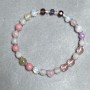 Bracelet Pink Quartz Opalite Chalcedony Bead 6mm +-, Length 18cm +/- Stretch