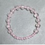 Bracelet Pink Quartz round bead 4.5 mm± rondelle 9×7 mm±, length 18 cm± stretch