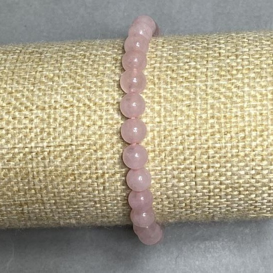 Bracelet Pink Quartz 6mm +- bead, length 18cm +- stretch