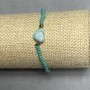 Bracelet Czech crystal faceted rondelle 3x2, 5mm+- Amazonite tumbled 12x9mm+-, length 18cm +- stretch