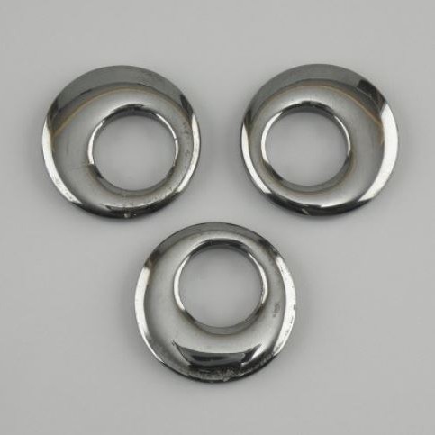 Hematite donut pendant (ring) 22x3-3 mm, hole diameter 11 mm+/-