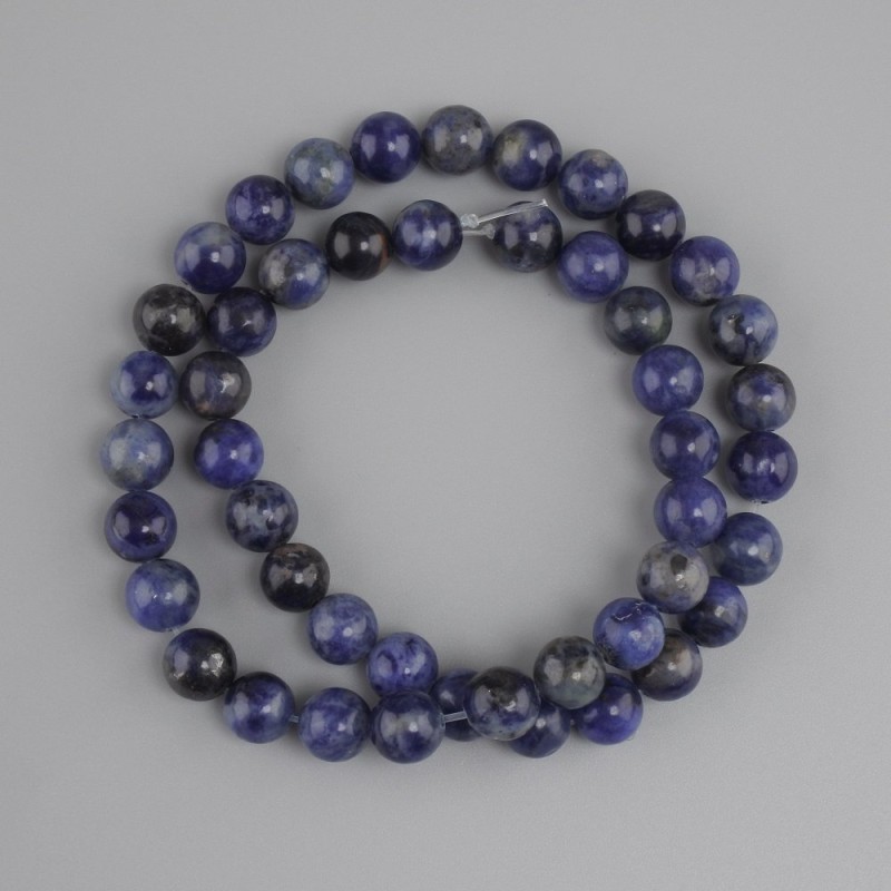 Sodalite beads, smooth round ball, diameter 8 mm ±, length 37 cm ±