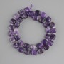 Amethyst beads faceted cube 8.5x8.5 mm ± seed beads 3 mm +- , length 37 cm +-