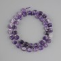 Amethyst beads faceted cube 7x7 mm ± seed beads 3 mm +- , length 37 cm +