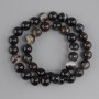 Agate beads, smooth round bead, diameter 10 mm +/-, length 37 cm +/- on a thread