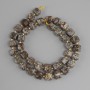 Beads Coffee Jasper Faceted Cube, diameter 8x8 mm +- seed beads 3 mm +-, length 38 cm +-, on a thread