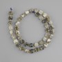 Labradorite beads faceted cube, diameter 7×7 mm ±, bead 3 mm ±, length 38 cm ± on a string