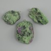 Zoisite pendant, unpolished stone 22x22 mm +- (assorted sizes)
