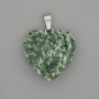 Moss Agate Faceted Heart Pendant 20x20 mm+