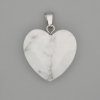 Pendant Cacholong faceted heart 20x20 mm+