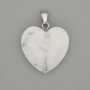 Pendant Cacholong faceted heart 20x20 mm+