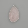 Pendant Rose Quartz in a silvery metal setting 30x22mm+
