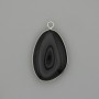 Pendant Black Agate in a silver-colored metal setting 30x22mm +