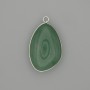 Jade pendant in a silver-tone metal setting 30x22 mm+