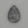 Labradorite pendant in a silver-colored metal setting 36x26mm +