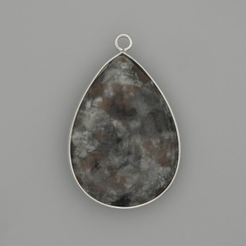 Ioperlite Pendant in a Silver-Colored Metal Setting 36x26mm+