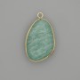 Pendant Amazonite in a gold-colored metal setting 32x22 mm+