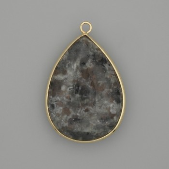 Pendant joperlite in a gold-colored metal setting 36x26mm+