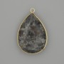 Pendant joperlite in a gold-colored metal setting 36x26mm+