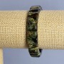 Bracelet Green Garnet Grossular natural stone smooth links, diameter 13x9 mm +- , length 18 cm +- stretch