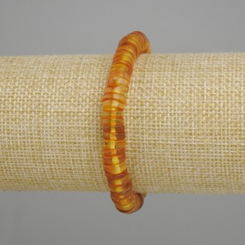 Amber bracelet rondelle, diameter 8x2, 5-3mm +/- , length 18 cm stretch