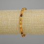 Amber bracelet smooth bead, diameter 4.5 mm ±, length 18 cm stretch