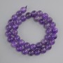 Amethyst Beads Smooth Round, diameter 10 mm +/- , length 38 cm +/- on a strand