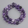 Amethyst beads, smooth round ball, diameter 10 mm +- , length 39 cm +- on a string