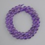 Amethyst beads smooth round bead, diameter 8.5 mm ±, length 38 cm ± on a string