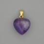 Amethyst pendant heart, diameter 15×15 mm +- , length 20 mm +-