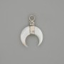 Moon pendant, mother-of-pearl, diameter 14 mm +/-, length 20 mm +/-