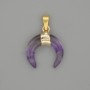 Pendant Moon Amethyst, diameter 16 mm +/-, length 24 mm +/-