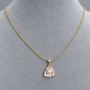Pendant Mother-of-Pearl 14x13mm ± with Pearl 6mm ± on a chain, length 46cm ±